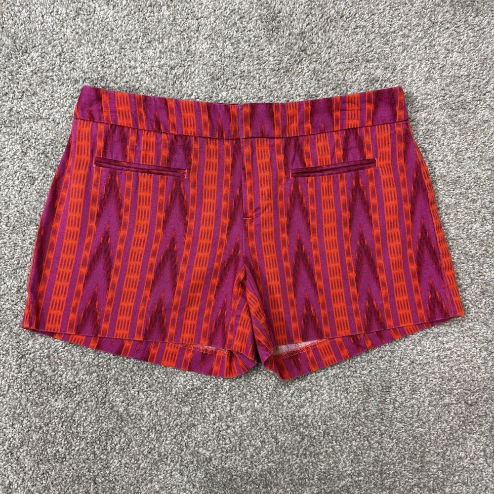 Gap Printed Canvas Chino Shorts Womens 0 Red Multi Stripe Summer Boho 2012 Punk